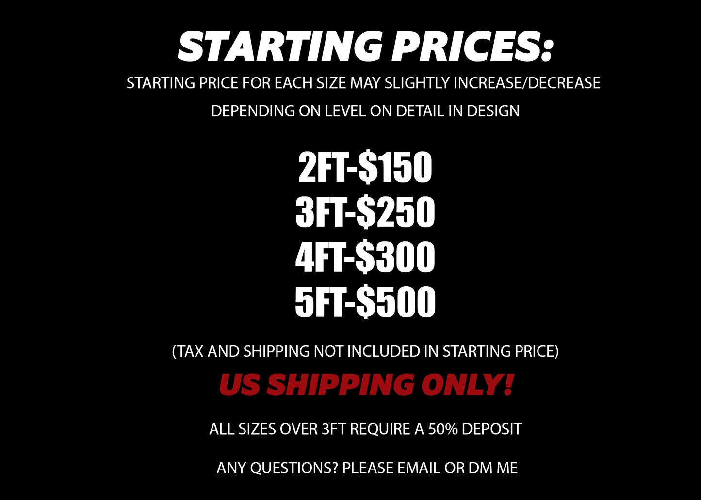 Rug Starting Prices